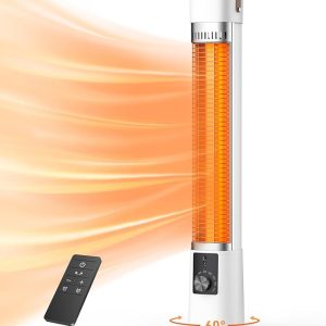 Patio Heater for Outdoor Use, 32" Electric Space Heater Indoor, Portable Infrared Heater