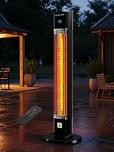 Uthfy Electric Outdoor Patio Heater,1500W Infrared Heater with 24H Timer,